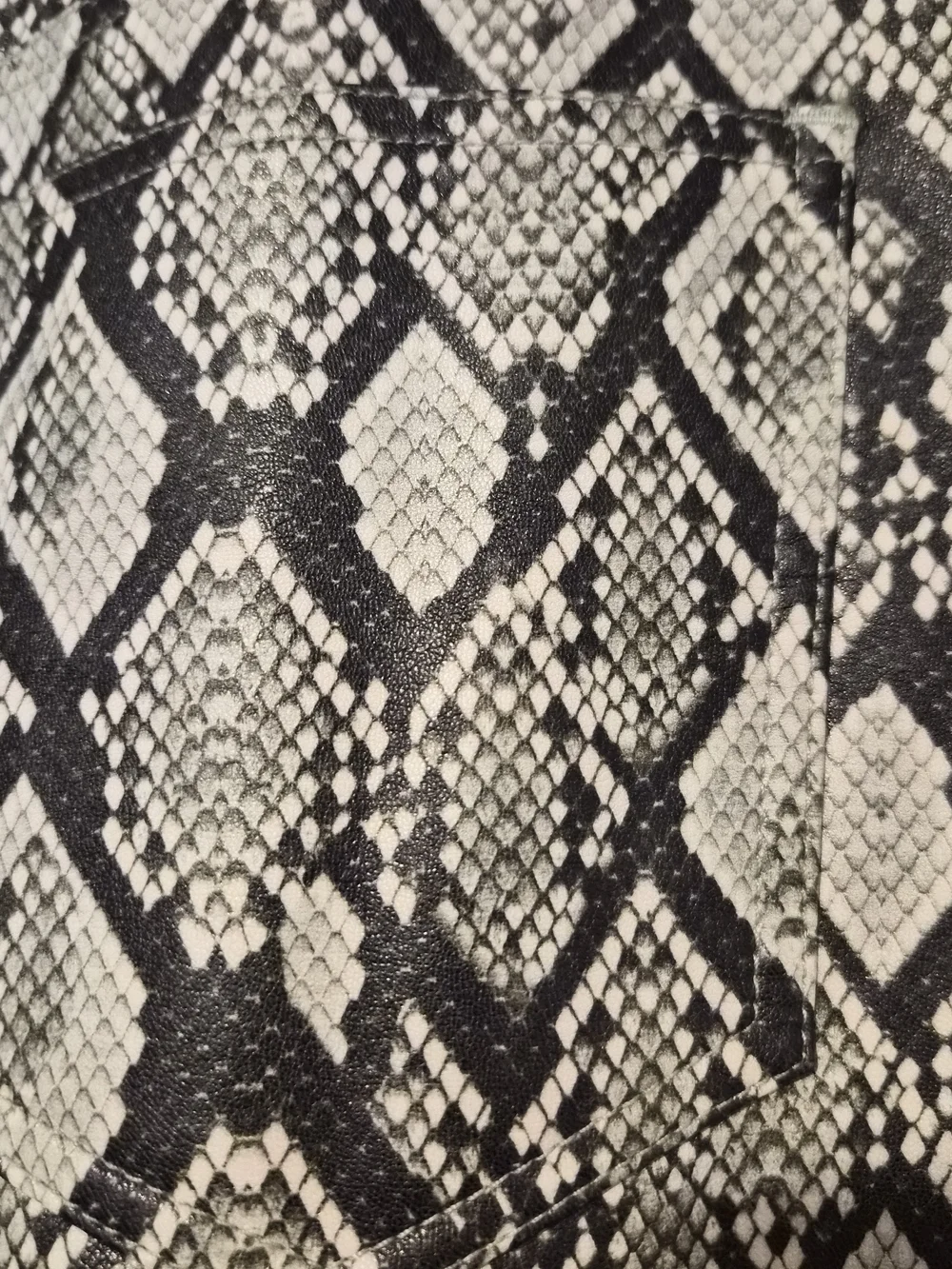Free People Black and White Snake-Print Vegan Leather Midi Skirt - Picture 3 of 11